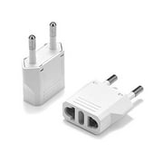 United States to Greece Travel Power Adapter to Connect North American Electrical Plugs to Greek Outlets for Cell Phones, Tablets, Laptops, eReaders, and More (2-Pack, White)