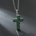thumbnail image 2 of Natural Stone Agate Stone Cross Pendant Necklace, 2 of 2