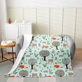 thumbnail image 2 of lokua Farm Animals Fleece Blanket Baby Size, Cartoon Rabbit Deer Fox Hedgehog Fuzzy Blanket for Kids Boys Girls, Mushroom Tree Woodland Decor Flannel Blanket, Soft Cozy Throw Blanket, Green, 2 of 5