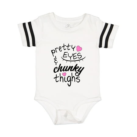 

Inktastic Pretty Eyes and Chunky Thighs Pink Hearts Gift Baby Boy or Baby Girl Bodysuit