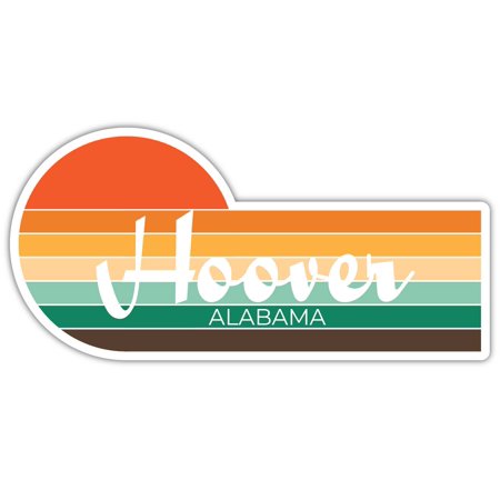 Hoover Alabama 4 x 2.25 Inch Sticker Retro Vintage Sunset City 70s Aesthetic Design