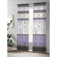 thumbnail image 4 of Sheer Curtains 108 Inches Long 2 Panels Set for Living Room, Purple Geometric Semi Sheer Curtains for Windows, Stripes Boho Spring Flowers Country Rural Voile Window Treatments Rod Pocket Curtain, 4 of 7