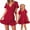 Red, variant on FYMNSI Mommy and Me Dresses Summer Casual Boho Family Matching Outfits Ruffle Floral V Neck Dress for Mom and Daughter Blue (Girls 4-5T)