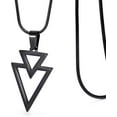 thumbnail image 4 of Geometric Pendant Necklace for Men Stainless Steel Triangle Necklace with 22 Inch Snake Chain, 4 of 4