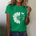 thumbnail image 1 of Ovbmpzd Hauts Amusants pour Femmes Verts Confortables à Manches Courtes Chandail Graphique Blouses pour Femmes P, 1 of 5