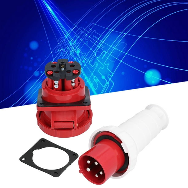 Conector Eléctrico, Enchufe de enchufe Industrial Conexión Apetada PA66 Shill 3P+N+E para Sitios de Constructucción para Campamentos al Aire Libre