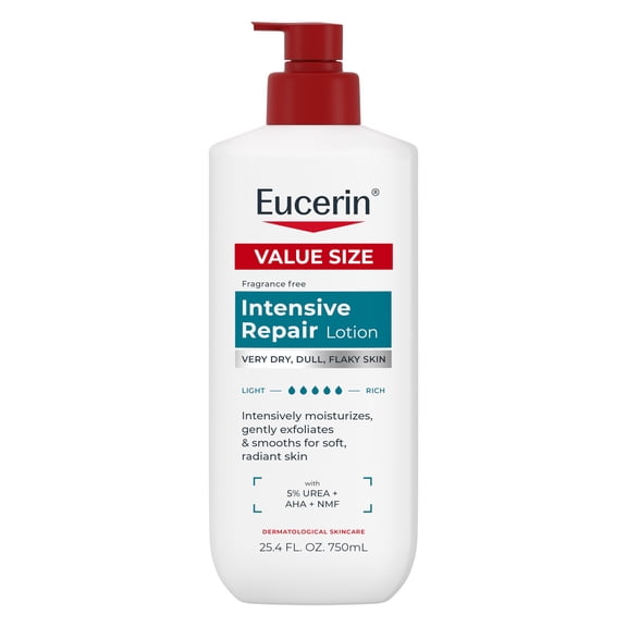 Eucerin Intensive Repair Body Lotion, Fragrance Free, 25.4 fl oz Bottle