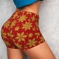 thumbnail image 5 of Yiaed Christmas With Gold Snowflakes Print Women's Athletic Shorts Running Shorts Sporty Short High Waisted Elastic Workout Shorts for Yoga Gym Running & Sports -Small, 5 of 7