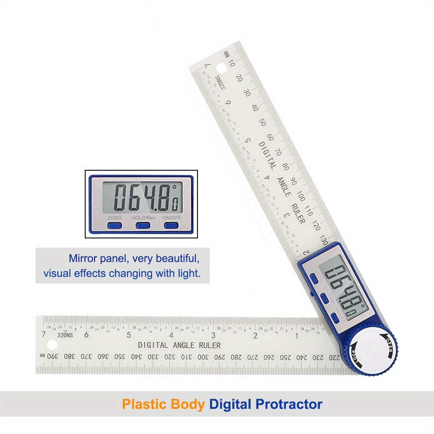 Digital Angle Finder Protractor, 2 In 1 Angle Finder Ruler With 7 Inch/200mm, Angle Measuring Tool For Woodworking/Carpenter/Construction/DIY Measurement