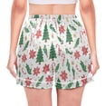 thumbnail image 2 of Women's Silk Pajama Shorts Christmas Tree Candy Cane Pajama Shorts Women's Casual Pajama Shorts with Pockets, 2 of 6