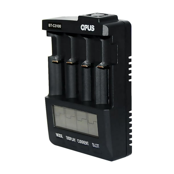 Cargador de batería inteligente OPUS BT-C3100 V2.2 Cargador de batería recargable de cuatro ranuras