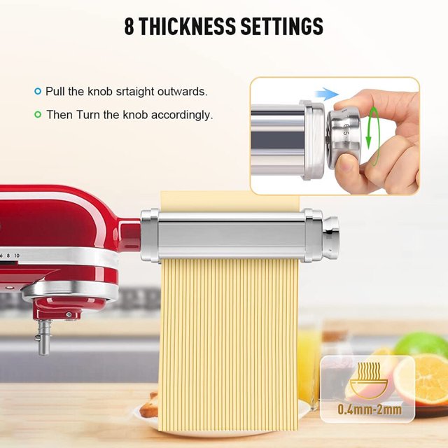 Pâtes en Acier Inoxydable 304 pour KitchenAid, Remplacement de Rouleau de Pâtes pour Batteur sur Socle KitchenAid