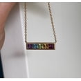 thumbnail image 2 of Rainbow Princess Bar Necklace in 14k Yellow Gold Plated | 18k Gold Plated Gemstone Bar Necklace | New Arrival jewelry | Best for gifting, Trending pendant, 2 of 3