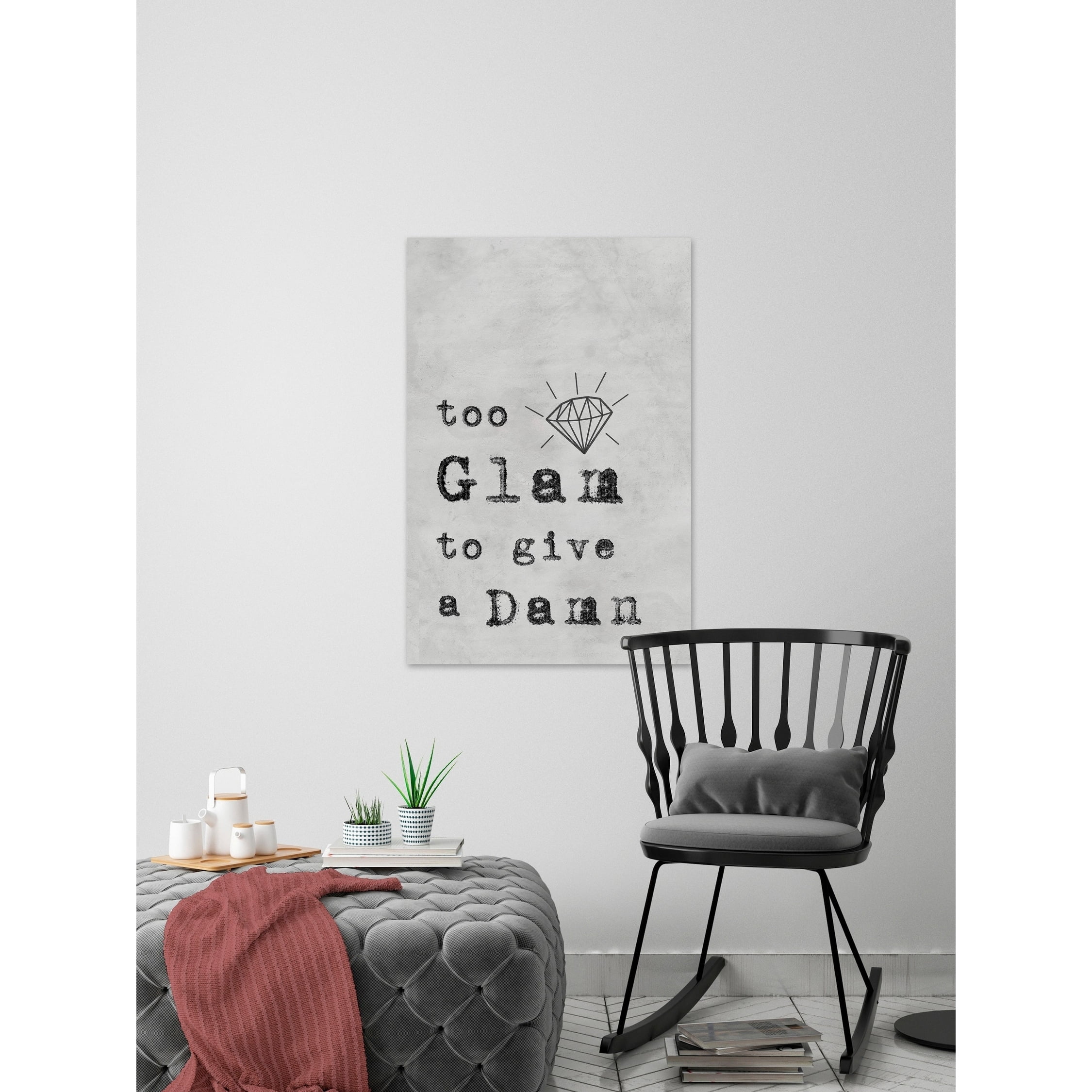 Too Glam to Give a Damn Painting Print on Wrapped Canvas