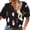 Black, variant on Womens Summer Tops Casual Lapel Feather Print Shirt Short Sleeve Plus Size Blouse Shirt Top