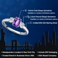 thumbnail image 2 of Gem Stone King 925 Sterling Silver Purple Amethyst and White Topaz Engagement Ring for Women | 1.18 Cttw | Oval Checkerboard 7X5MM | Gemstone February Birthstone | Size 5, 2 of 6