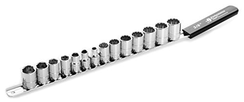 Tekton 3//8 Inch Drive Socket Organizer 14 Sockets Tool Storage Holder Accessory