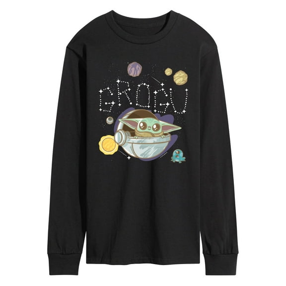 Star Wars - The Mandalorian Grogu Space- Men's Long Sleeve Graphic T-Shirt