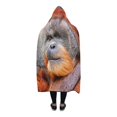 thumbnail image 3 of HATIART Couverture Orang-Outan Gorille Impression Couverture 56x80 Pouces Confortable à Capuche Jeter Wrap, 3 of 3