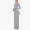 thumbnail image 6 of DHFJKG Dresses For Women Slim Fit Crewneck Long Sleeve Solid Color Maxi Dress Party Club Teacher Casual Office Classic Dresses, 6 of 8