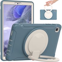 ELEHOLD Heavy Duty Rugged Case for Samsung Galaxy Tab A7 Lite 8.7" 2021 Three-Layer Protection Foldable 360° Rotating Kickstand Portable Handle Grip Shockproof Case (SM-T220/T225/T227),CornflowerBlue