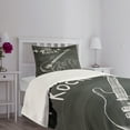 thumbnail image 3 of Ambesonne Guitar Quilted Bedspread Set 2 Pcs, Love Rock Music Sketch, Twin Size, Charcoal Grey White, 3 of 5