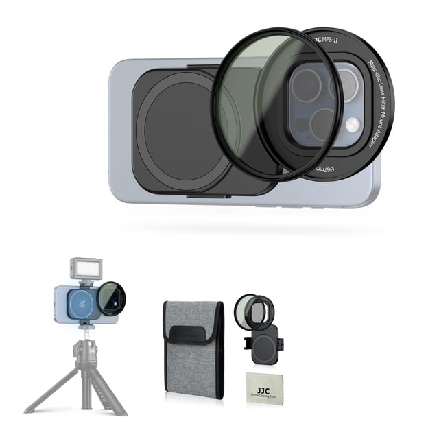 Kit Adaptador de Filtro CPL JJC 67mm para iPhone 14/15/16 Pro Max