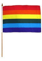 12x18 12"x18" Wholesale Combo Gay Pride Rainbow & Bi Bisexual Stick Flag 
