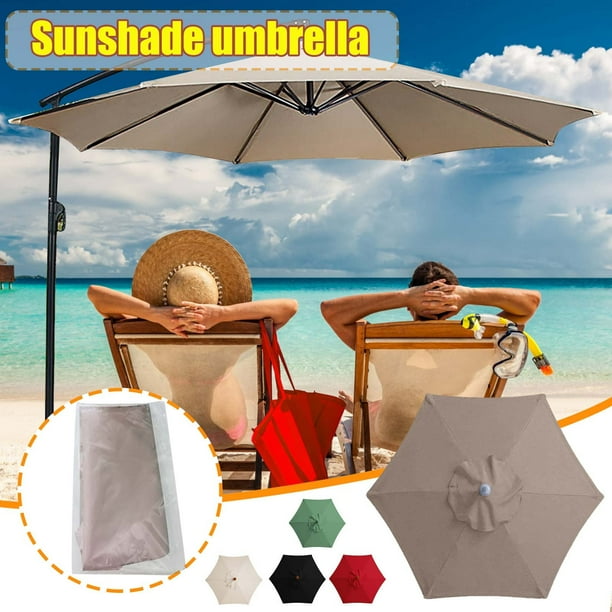 Xihbxyly Sombrilla de Jardín, Diseño Vintage de Sombrilla de Playa, Ligera y Resistente Al Viento, Fácil de Instalar con Punta para Arena, Perfecta para Sillas de Playa y Piscinas, Tela Duradera Resi
