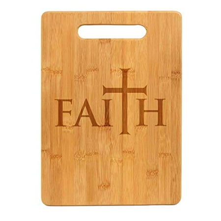 

Bamboo Wood Cutting Board Faith Cross