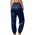 thumbnail image 6 of BVnarty Women's Elastic High Waist Tapered Jogger Pants with Side Pockets, Relaxed Fit Casual Trousers for Game Night Navy XXL, 6 of 9