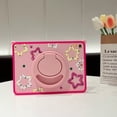 thumbnail image 2 of ELEHOLD for iPad mini 7 (A17 Pro)2024/6th Case,Cute Cartoon Soft Silicone Rotating Handle Stand Shock-Absorbent iPad Case with Pencil Holder and Shoulder Strap,Star, 2 of 7