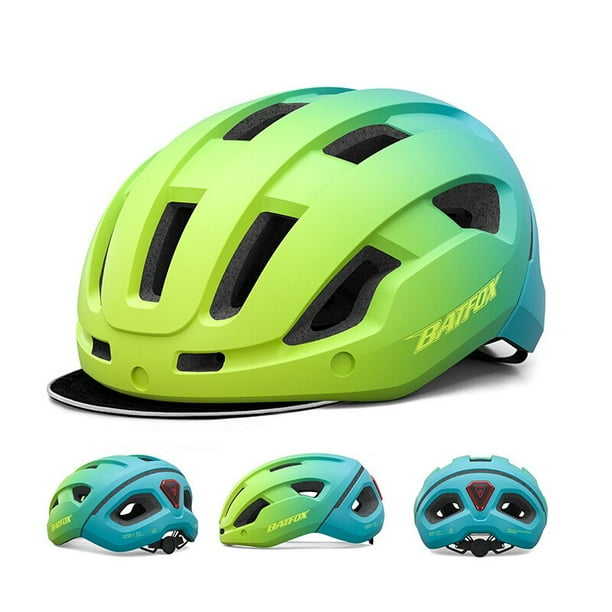 BATFOX-casco de bicicleta de montaña, con luz trasera USB, visera de tela o gafas Fivean Cascos de ciclismo