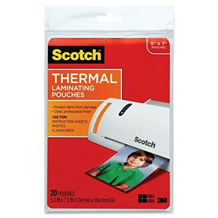 Scotch Thermal Laminating Pouches, 5 Inches x 7 Inches, 80 Pouches