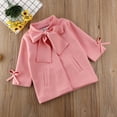 thumbnail image 6 of Toddler Baby Girls Autumn Winter Coat Solid Color Bowknot Warm Wool Trench Coat Overcoat Outwear Jacket Fashion Clothes, 6 of 8