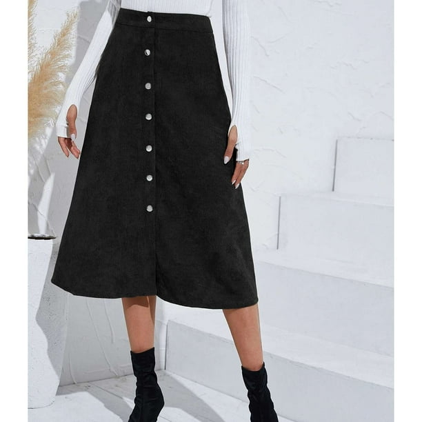 Long button down online skirt