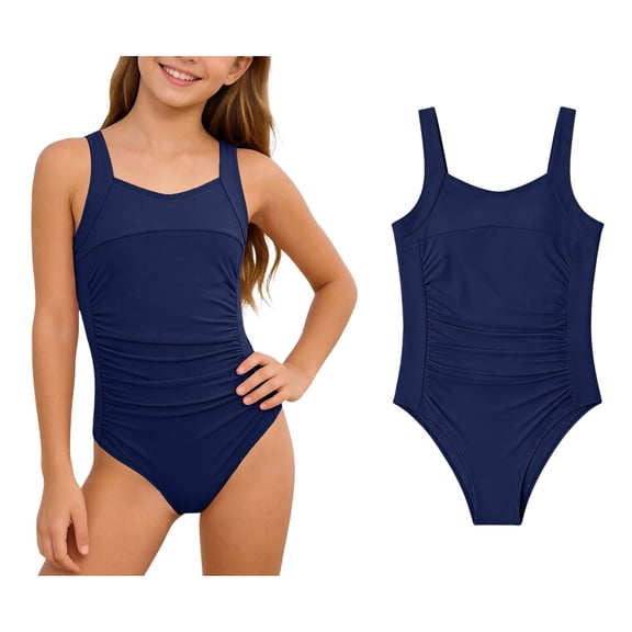 Girls Swim Suits Kids 1 Piece Swimsuit Girls Quick Dry Girls Bathing Suits Summer Swimwear 15-16Y