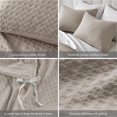 thumbnail image 4 of Degrees of Comfort Duvet Cover Queen - Waffle Weave Textured Soft 3 Pieces Bedding Comforter Cover with Pillowcase for All Season (No Comforter Included), Beige, Full/Queen, 4 of 16