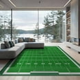 thumbnail image 2 of ODIKA 6'x9' Washable Area Rug Football Sport Design With Gridiron Yard Lines And Team Pennant Motif for Dining Room, Under Table, Office Décor, Non-Slip Chair-Friendly, 2 of 7