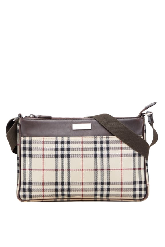 Pre-Owned Burberry Nova Check Shoulder Bag in Beige and Brown Canvas Leather for... (Good)