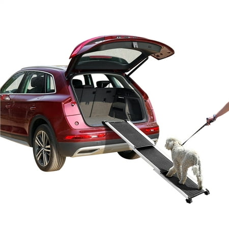 Yaheetech Telescoping Collapsible Pet Ramp Compact Portable Aluminum Dogs Ramp for Travel SUV Truck