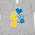 thumbnail image 4 of Inktastic Down Syndrome Awareness with Handprints and Hearts Blue and Yellow Girls Toddler Dress, 4 of 5
