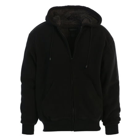 Gioberti Mens Sherpa Lined Pull Zip Fleece Hoodie