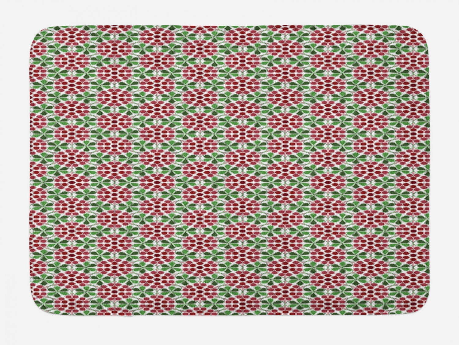 Nature Bath Mat, Minimalist Fruit Pattern in Abstract Style Cranberries