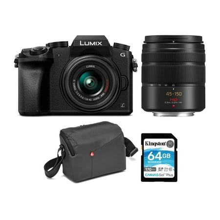 Panasonic Lumix DMC-G7 Camera Bundle with 14-42mm and 45-150mm Lenses