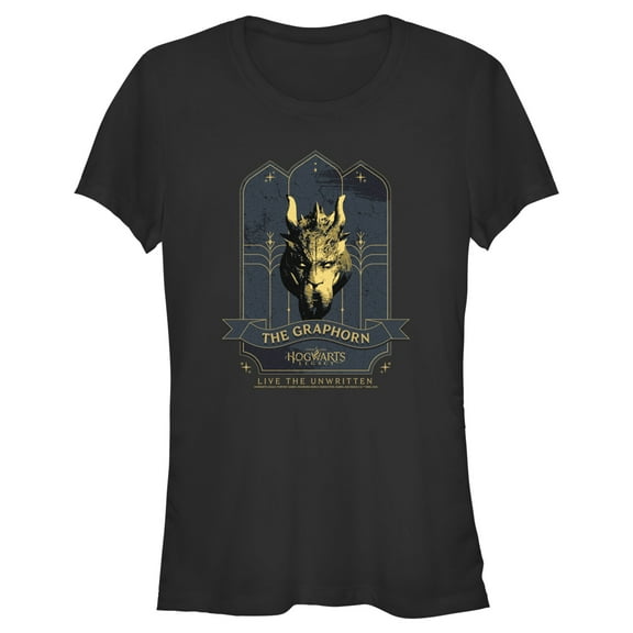 Junior's Hogwarts Legacy The Graphorn Logo  Graphic Tee Black Small