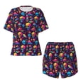 thumbnail image 4 of Lsque colorful Skull Retro Women's Short-Sleeved Pajama Set - 2 Piece Soft and Lightweight Sleepwear Set-4X-Large, 4 of 9
