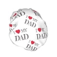 thumbnail image 2 of Easygdp I Love My Dad Shower Caps for Women, Double Waterproof Layers Shower Cap, Quick Drying Bath Hair Cap Reusable, 2 of 9
