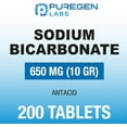 thumbnail image 2 of Puregen Labs Sodium Bicarbonate Tablets 650mg (10 Grains) - 200 Count | USP Grade Baking Soda Supplement, Natural Relief of Acid Indigestion, Heartburn, Sour Stomach & Upset Stomach - 2PK, 2 of 6