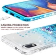 thumbnail image 2 of Compatible for Samsung Galaxy A10e Case, with [Tempered Glass Screen Protector] SOGA Diamond Liquid Quicksand Cover Cute Girl Women Phone Case - Clear/Teal, 2 of 5